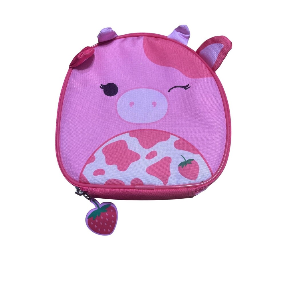 Squishmallows Calynda the Strawberry Cow Insulated Lunch Bag Back to School Girl